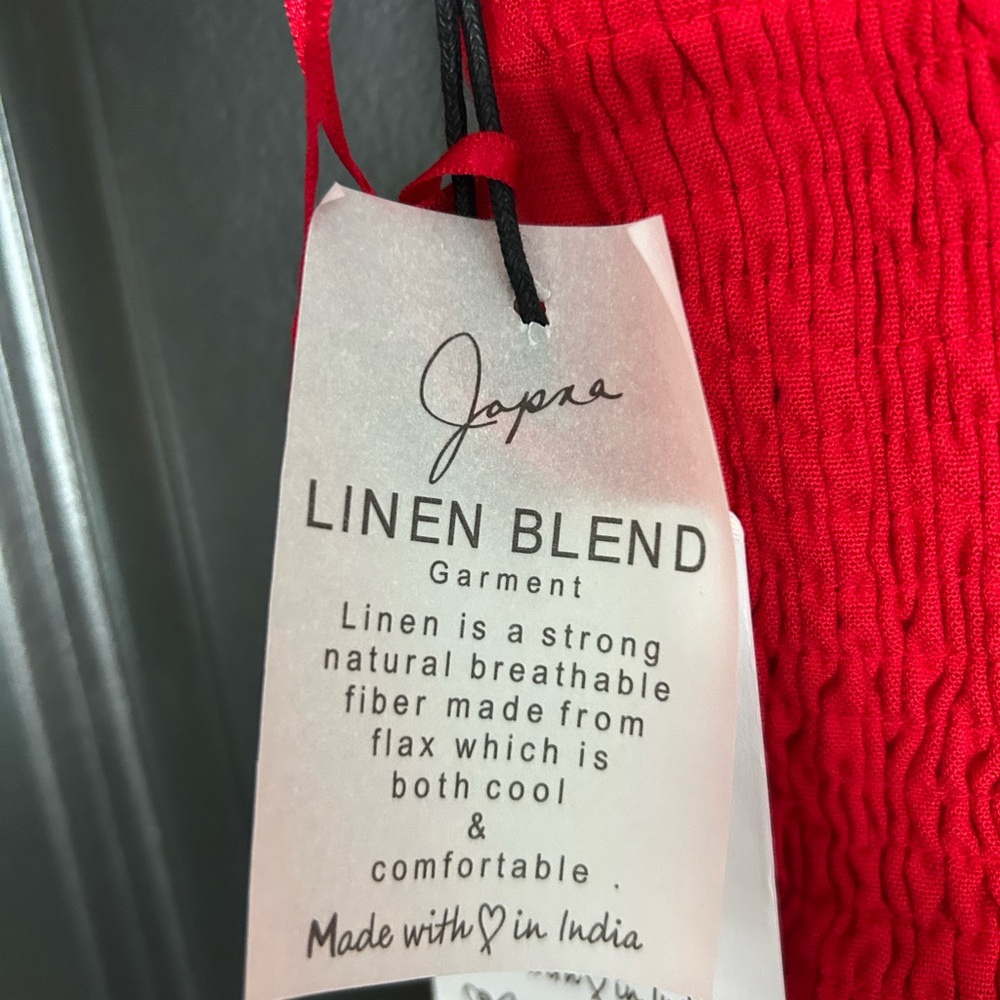 NWT Red linen blend square neck Sleeveless Dress XL - Picture 5 of 10